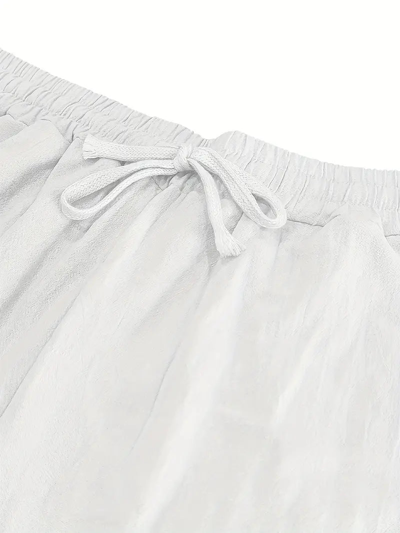 White Linen Seaside Trousers