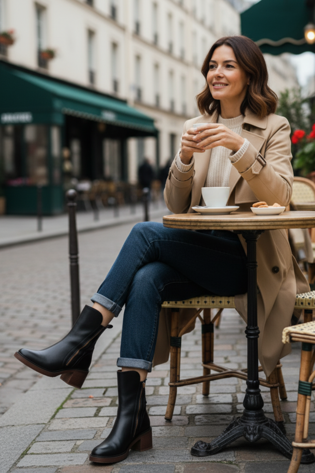 Valorine | Black Leather Ankle Boots, Designed With A Comfortable Heel.
