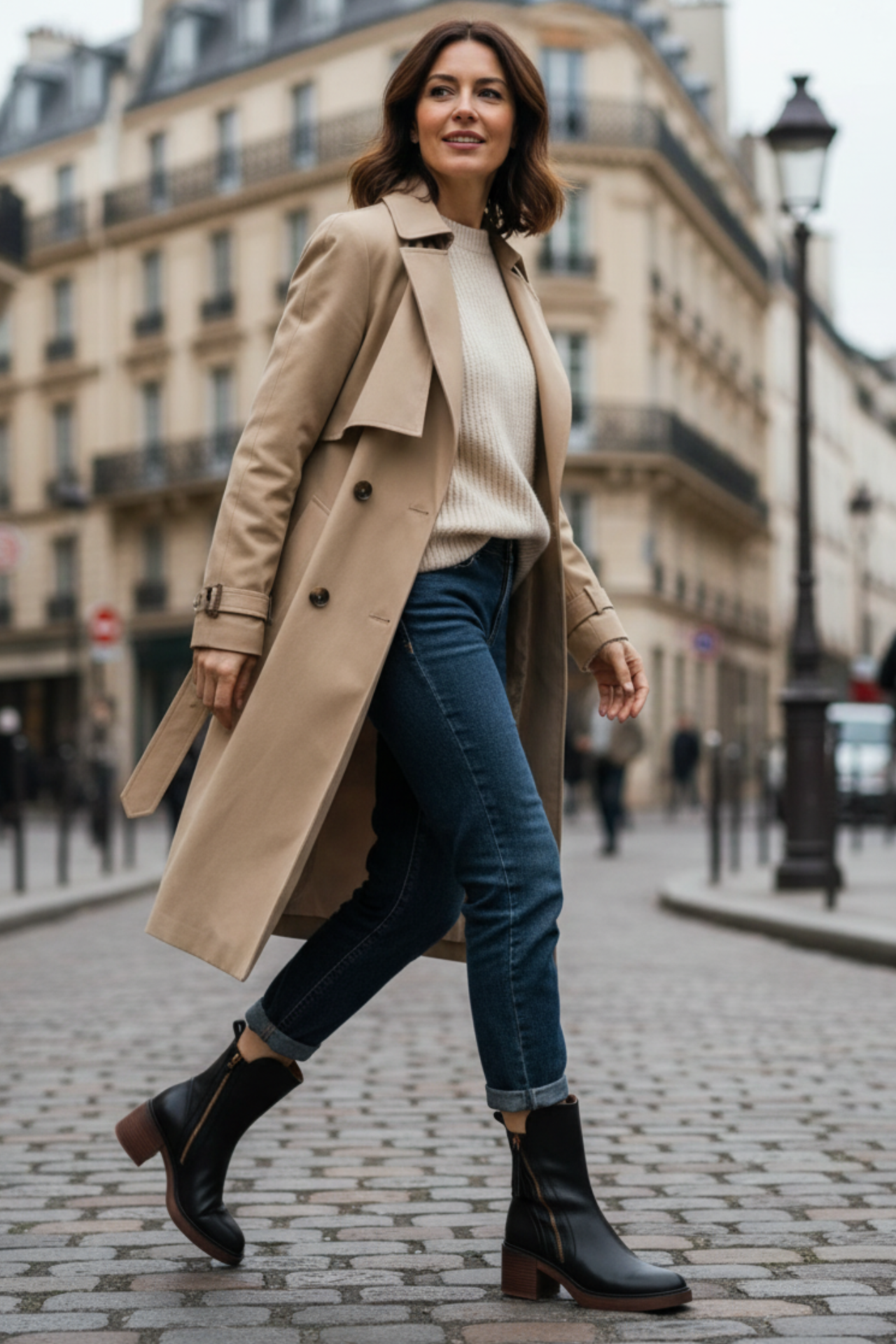 Valorine | Black Leather Ankle Boots, Designed With A Comfortable Heel.