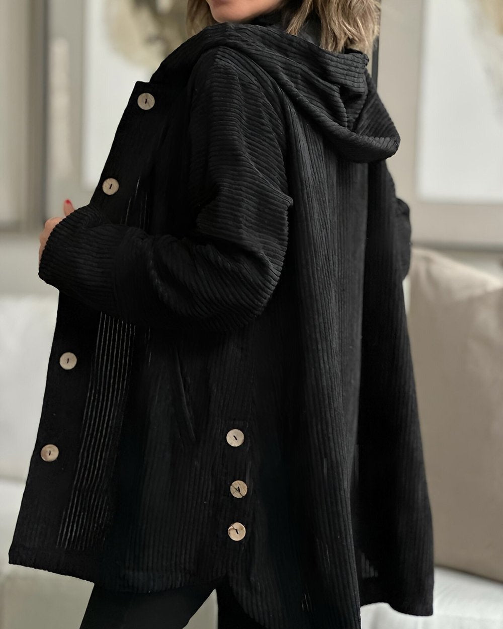 Audrey - Cozy Corduroy Hooded Jacket