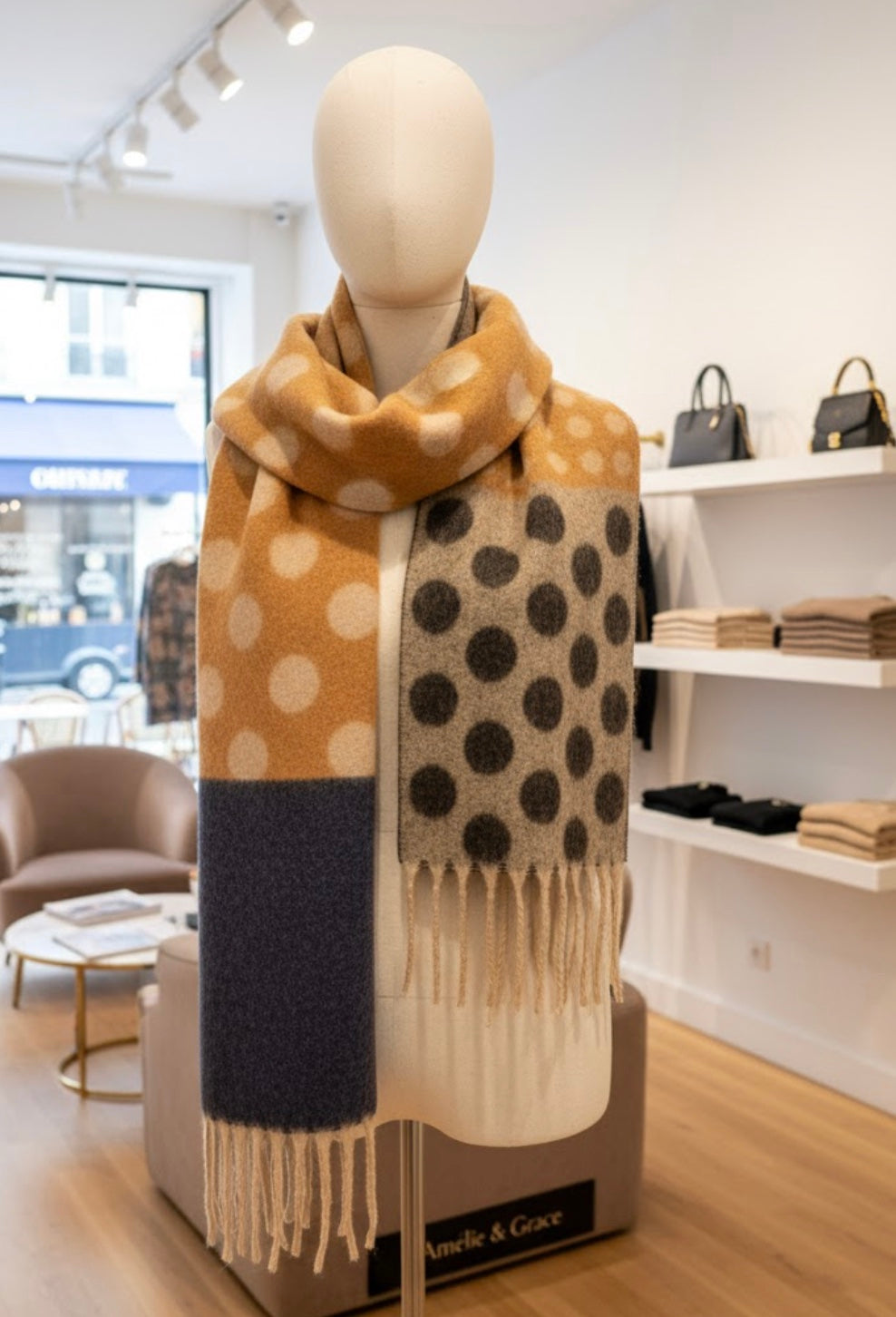 Margaret -  Scarf with Polka Dots