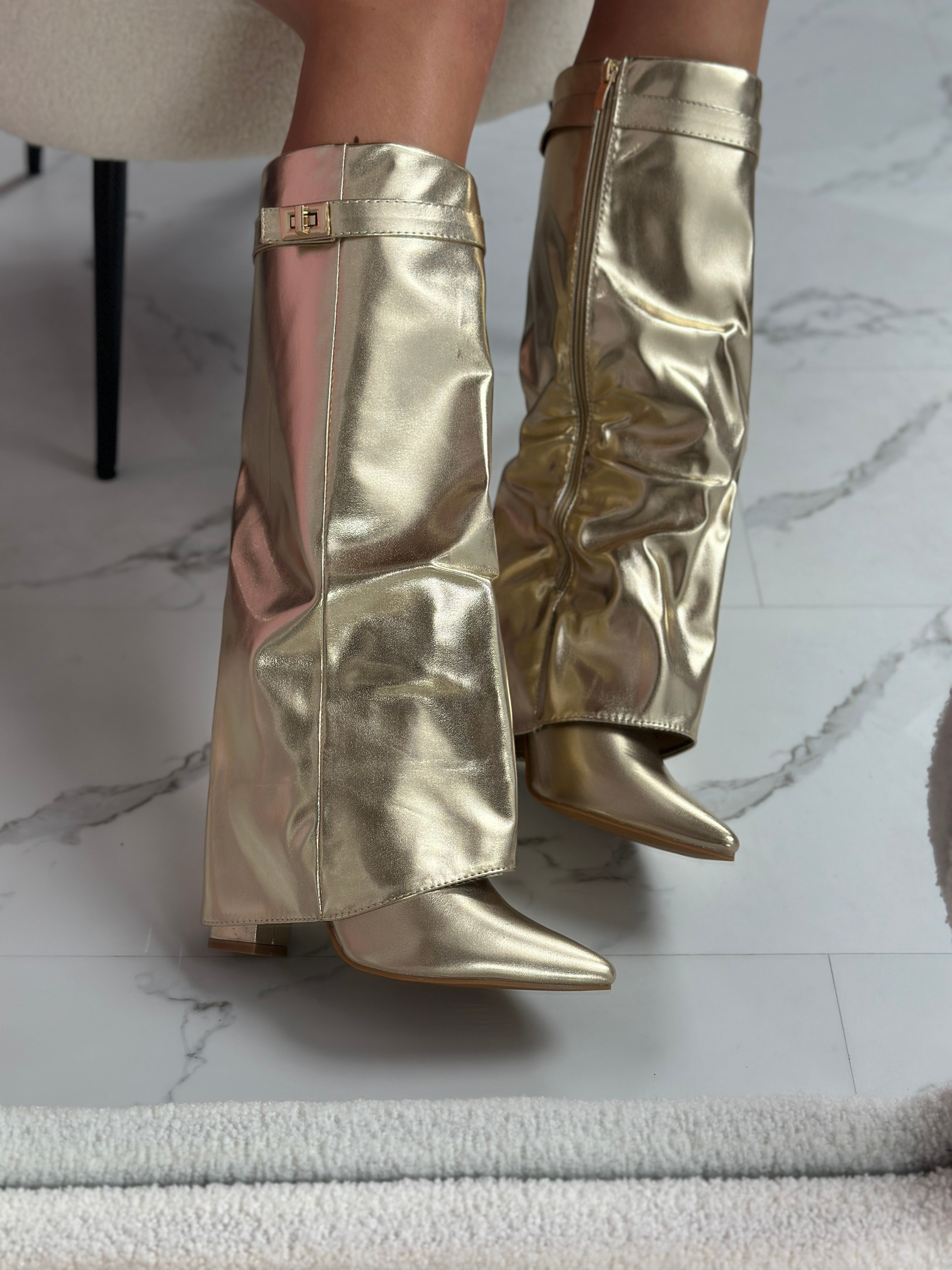 Carole - Gold Boots