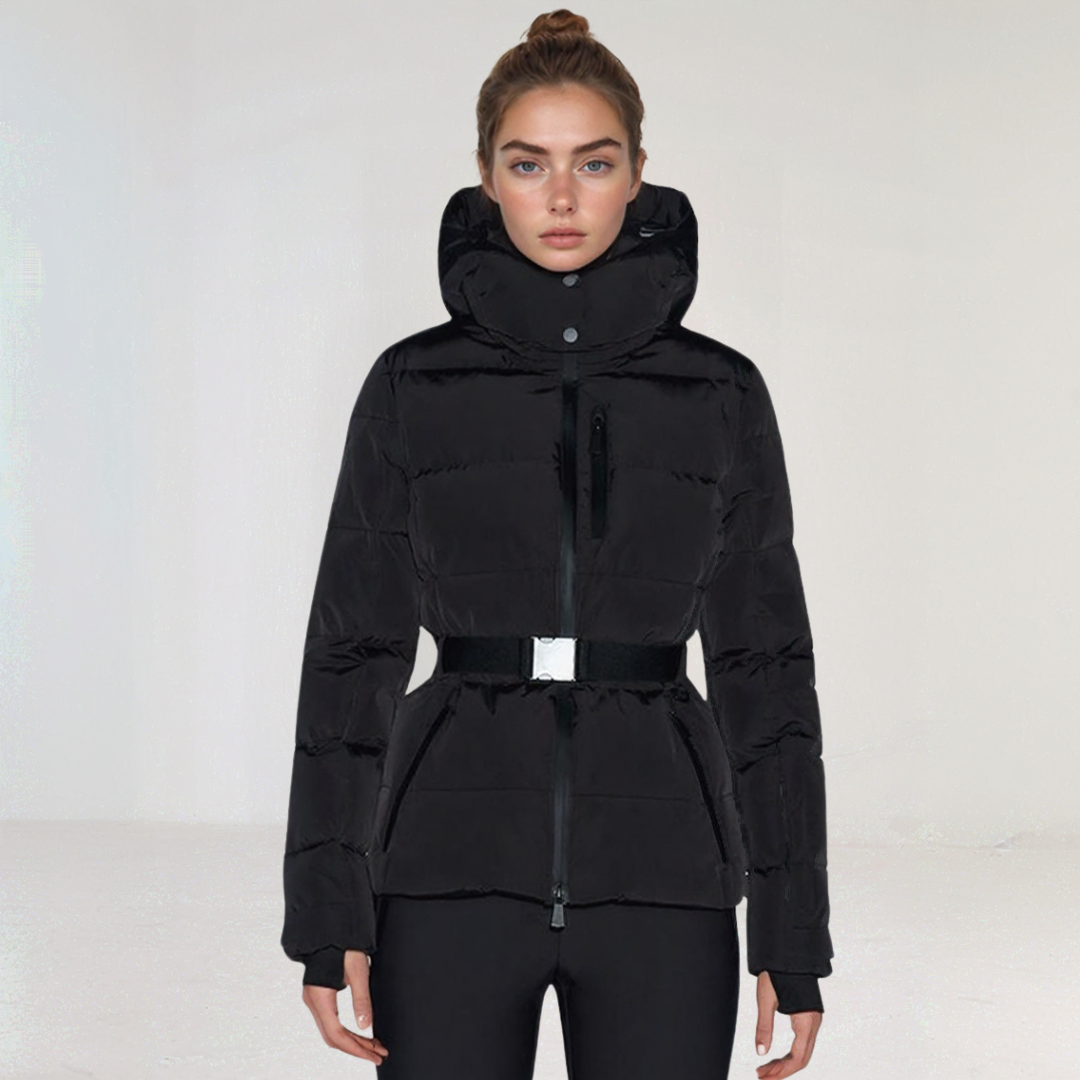 Georgia - Premium Insulated Black Ski Jacket