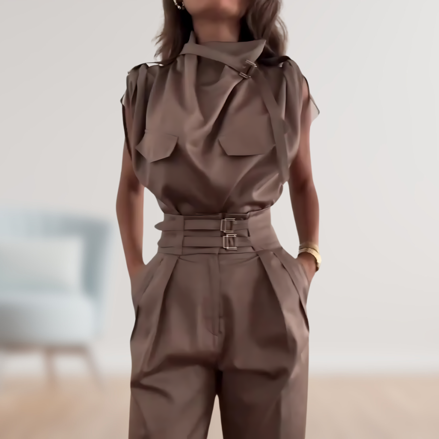 Georgia - Chic Belted Jumpsuit