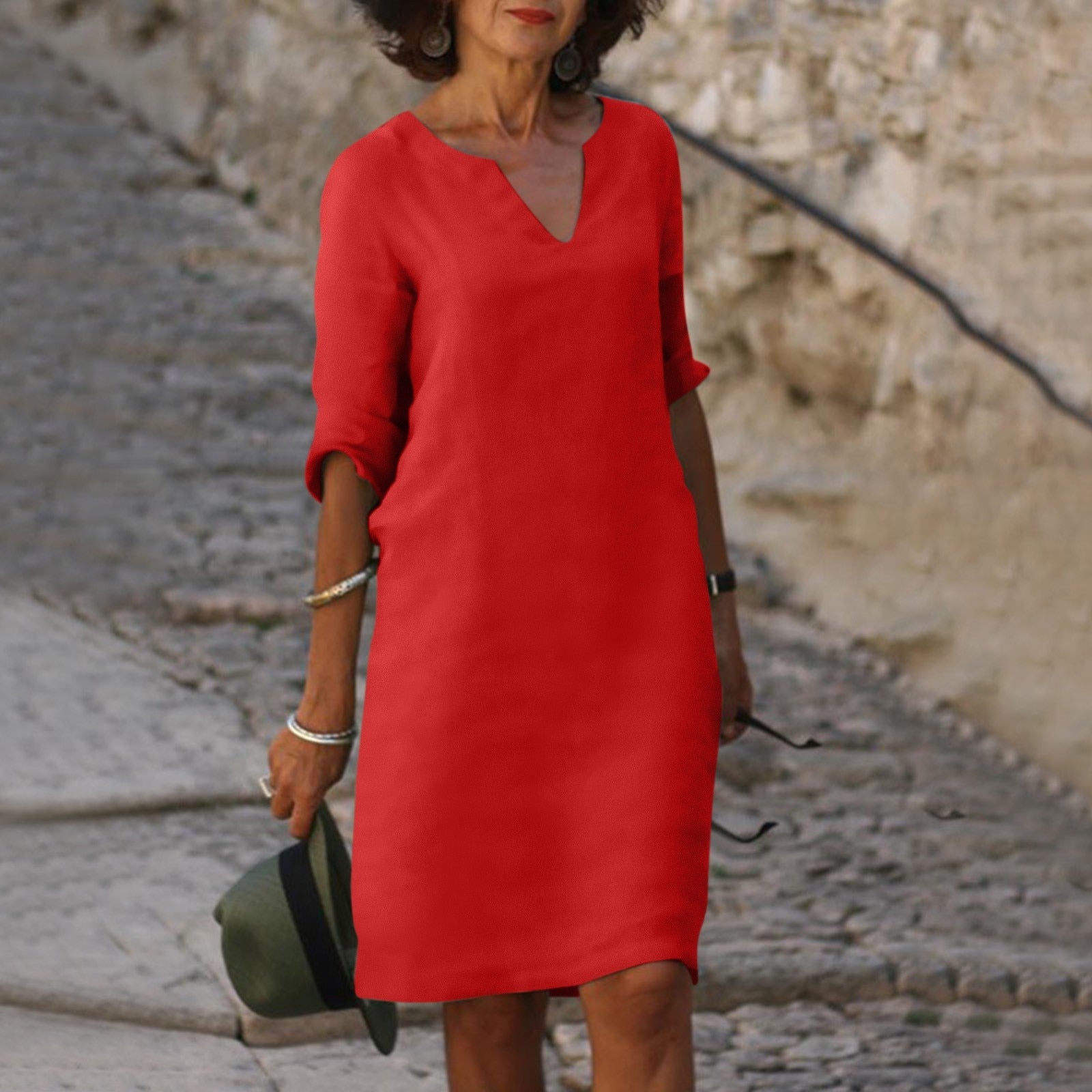 Amelia - Elegant V-Neck Dress