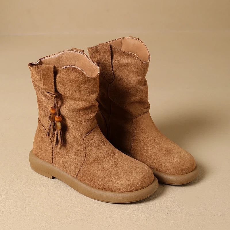 Evelyn – Retro Suede Ankle Boots