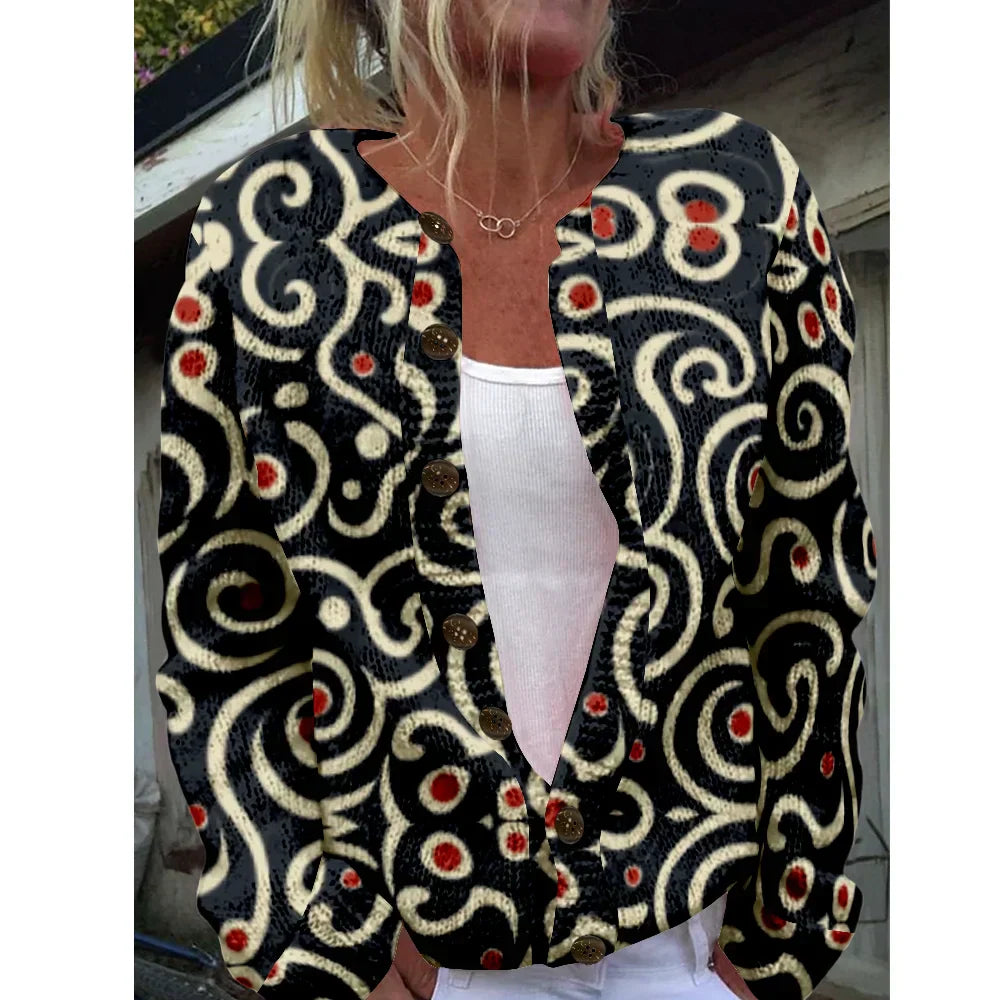 Jessica - Stylish Printed Cardigan