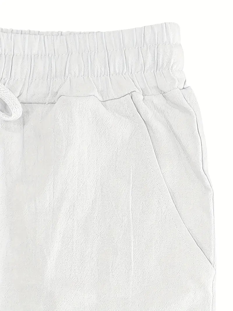 White Linen Seaside Trousers