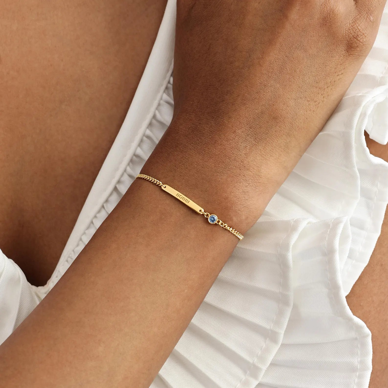 TIMELESS NAME AND BIRTHSTONE BRACELET