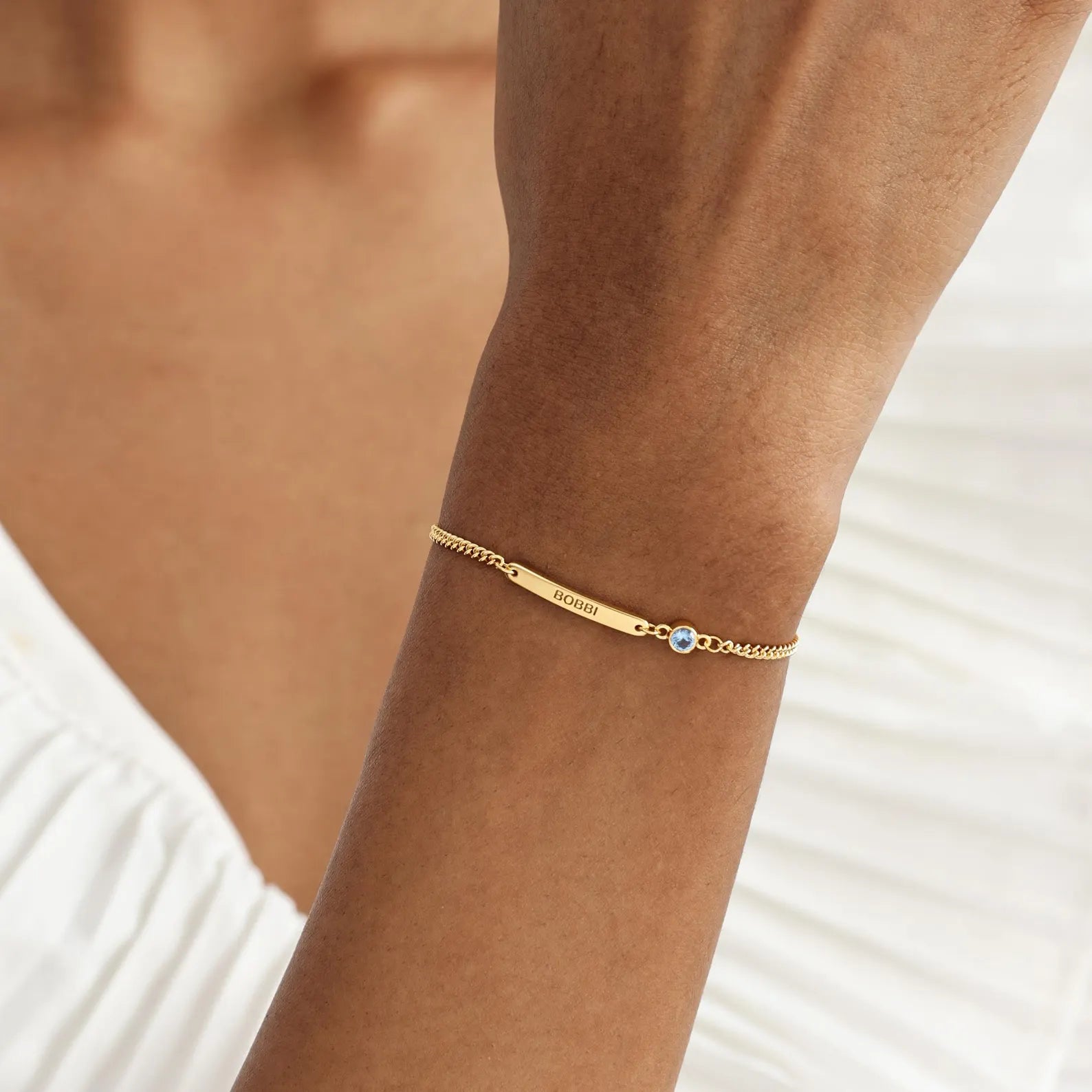 TIMELESS NAME AND BIRTHSTONE BRACELET