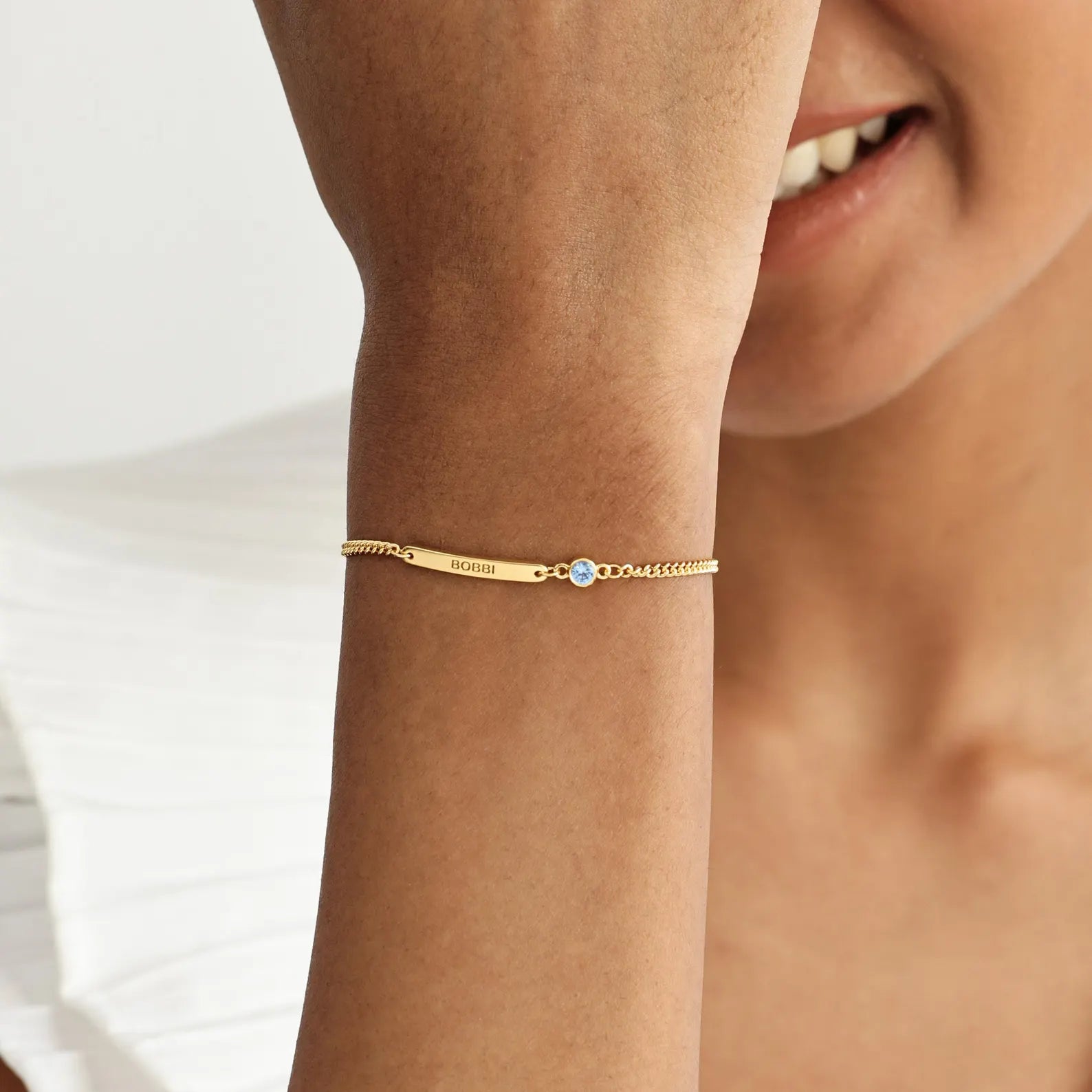 TIMELESS NAME AND BIRTHSTONE BRACELET