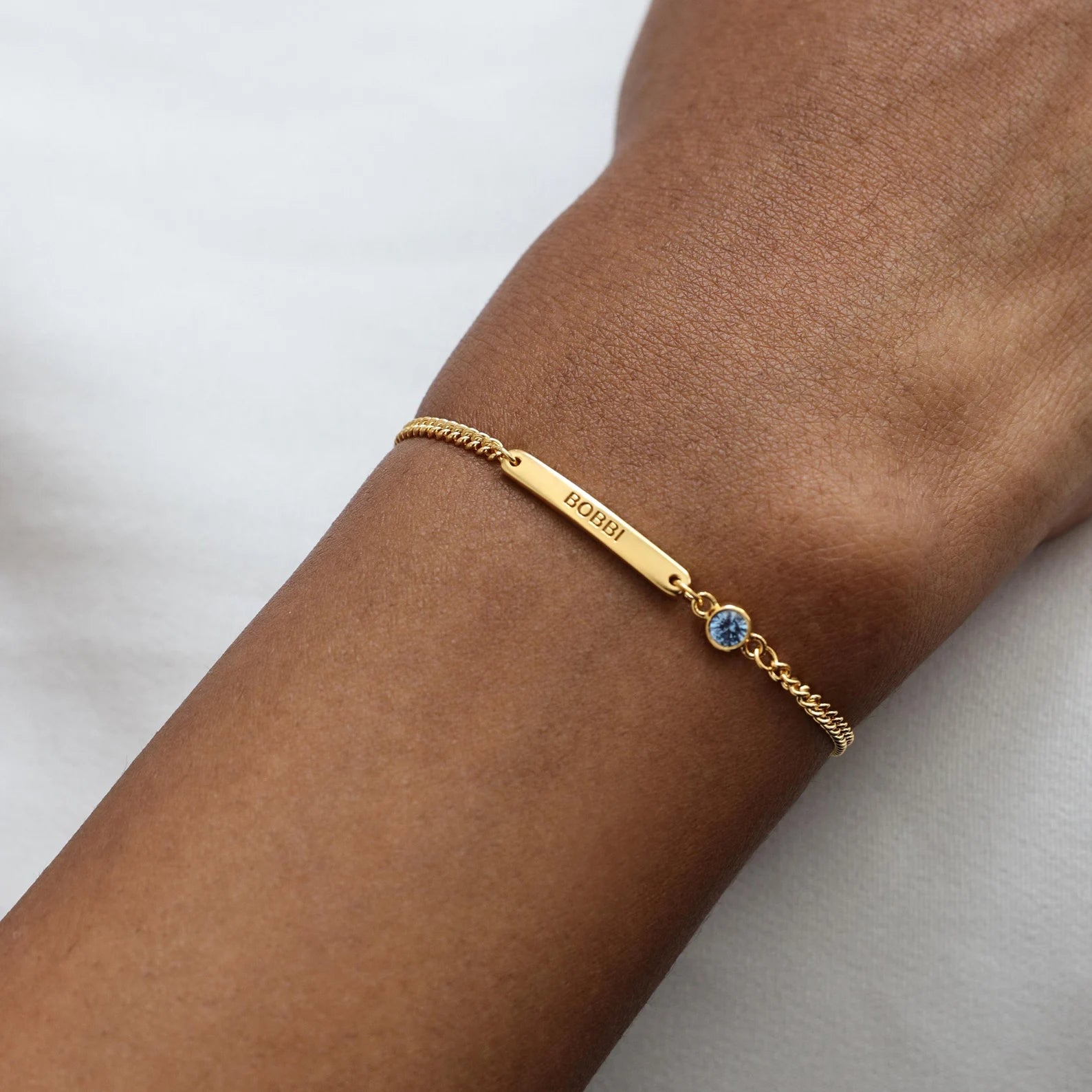 TIMELESS NAME AND BIRTHSTONE BRACELET