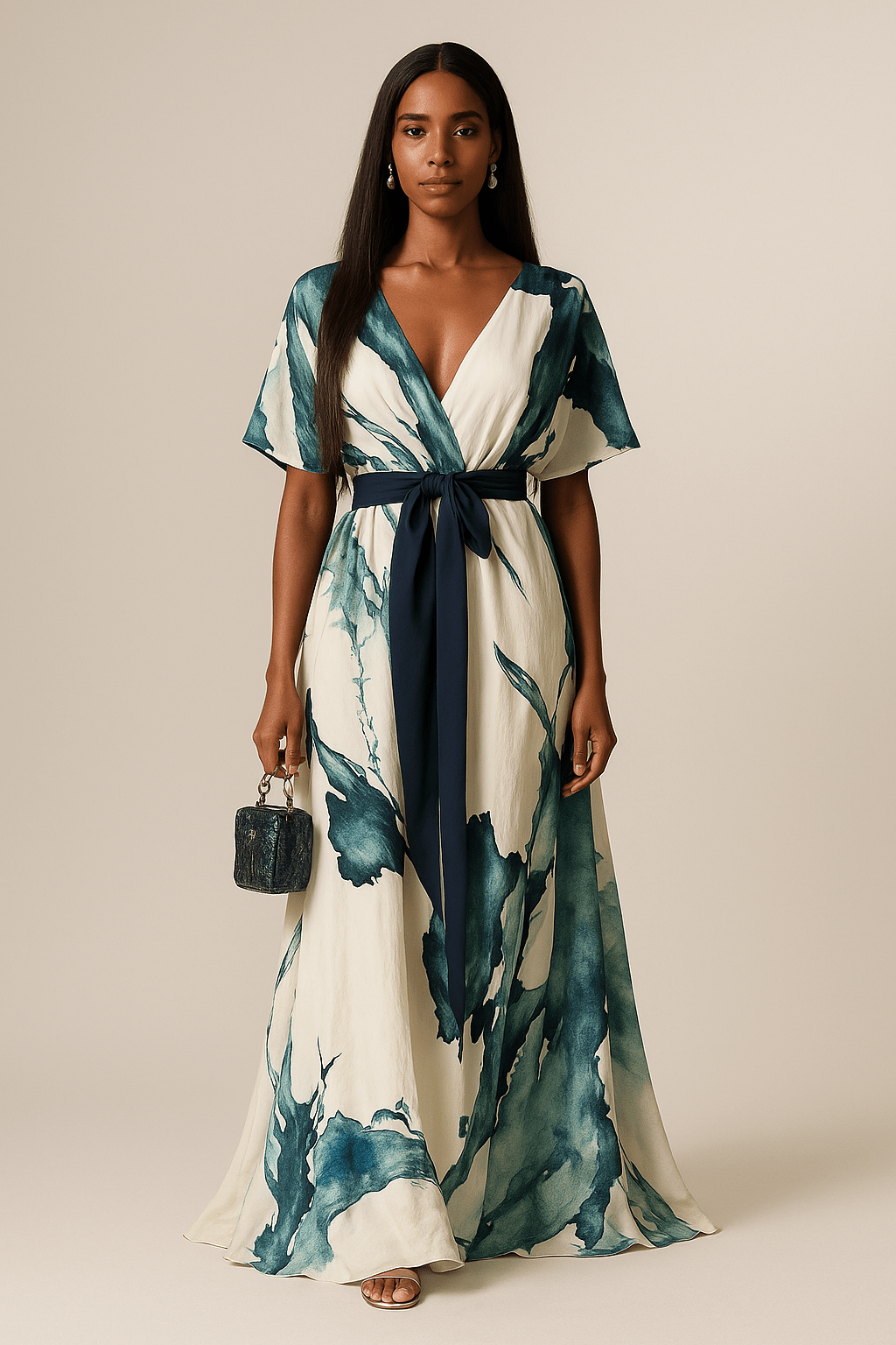 Amelia - Flowy Watercolour Dress