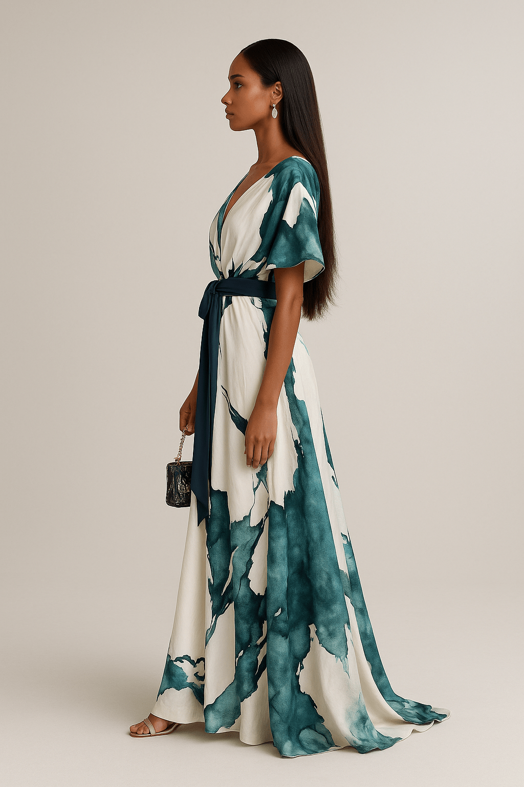 Amelia - Flowy Watercolour Dress