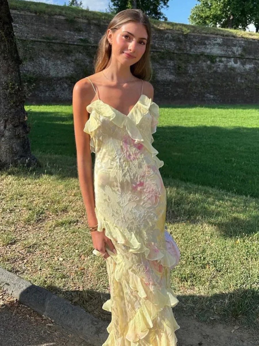 Amelia - Flowing Ruffle Gown