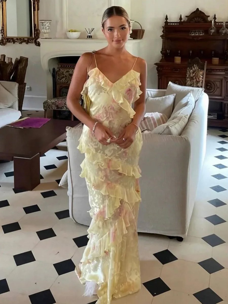 Amelia - Flowing Ruffle Gown